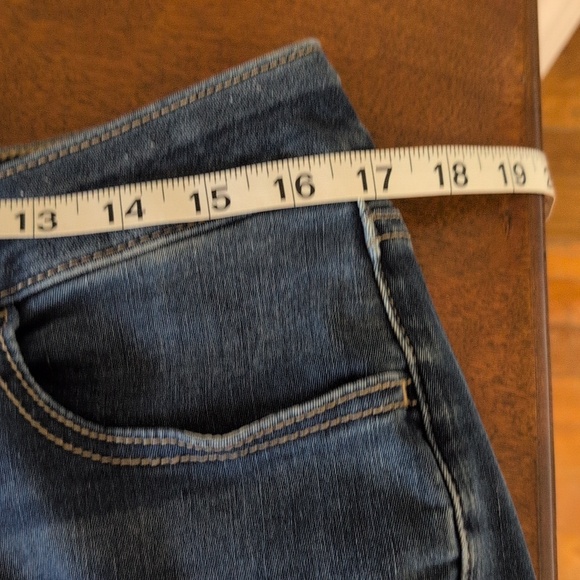 Maurices Mid Rise Dark Wash Skinny Jeans in Deep Blue Size Large Long - Picture 7 of 8